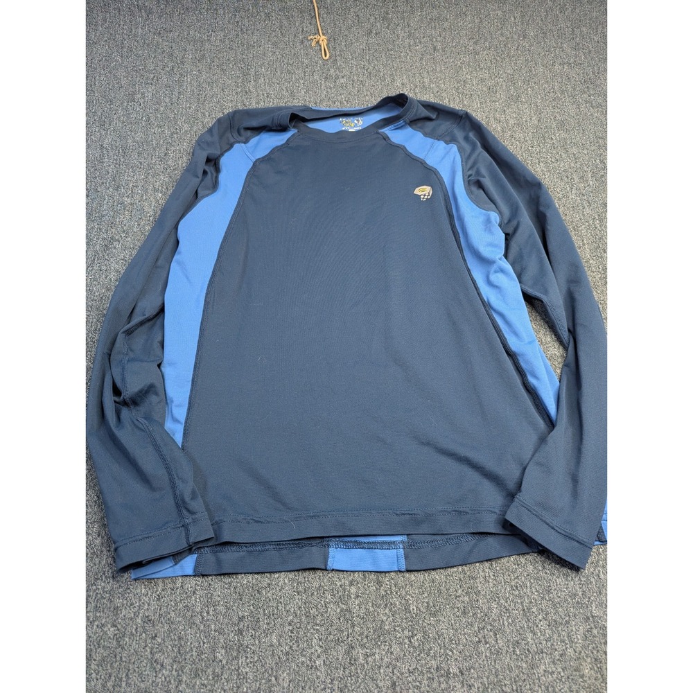 Mountain Hardwear Mens Long Sleeve Performance Shirt Blue Hiking Base Layer Smal - Picture 2 of 9
